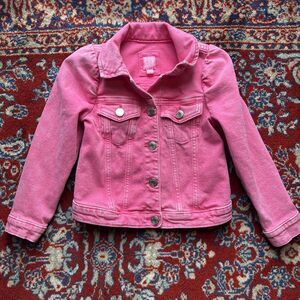 Gap girl Barbie pink denim jacket 4 Distressed Toddler